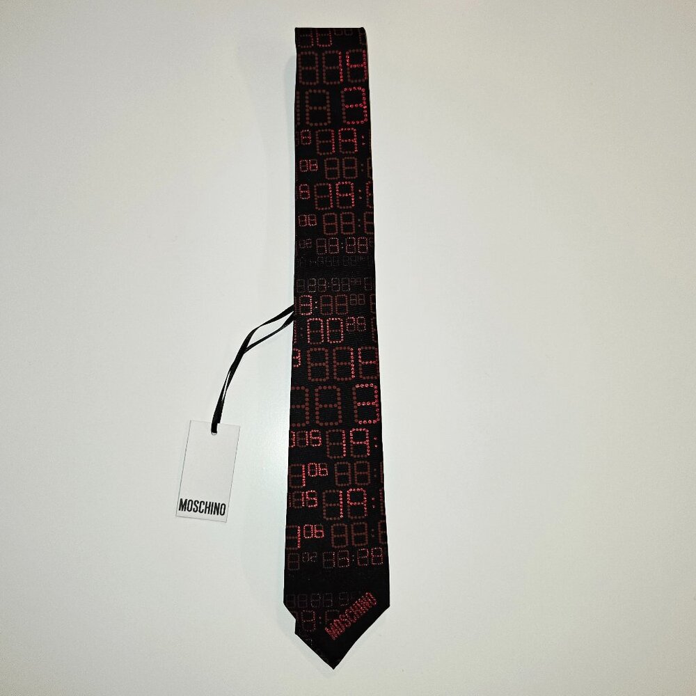 Moschino Digital Display Silk Tie